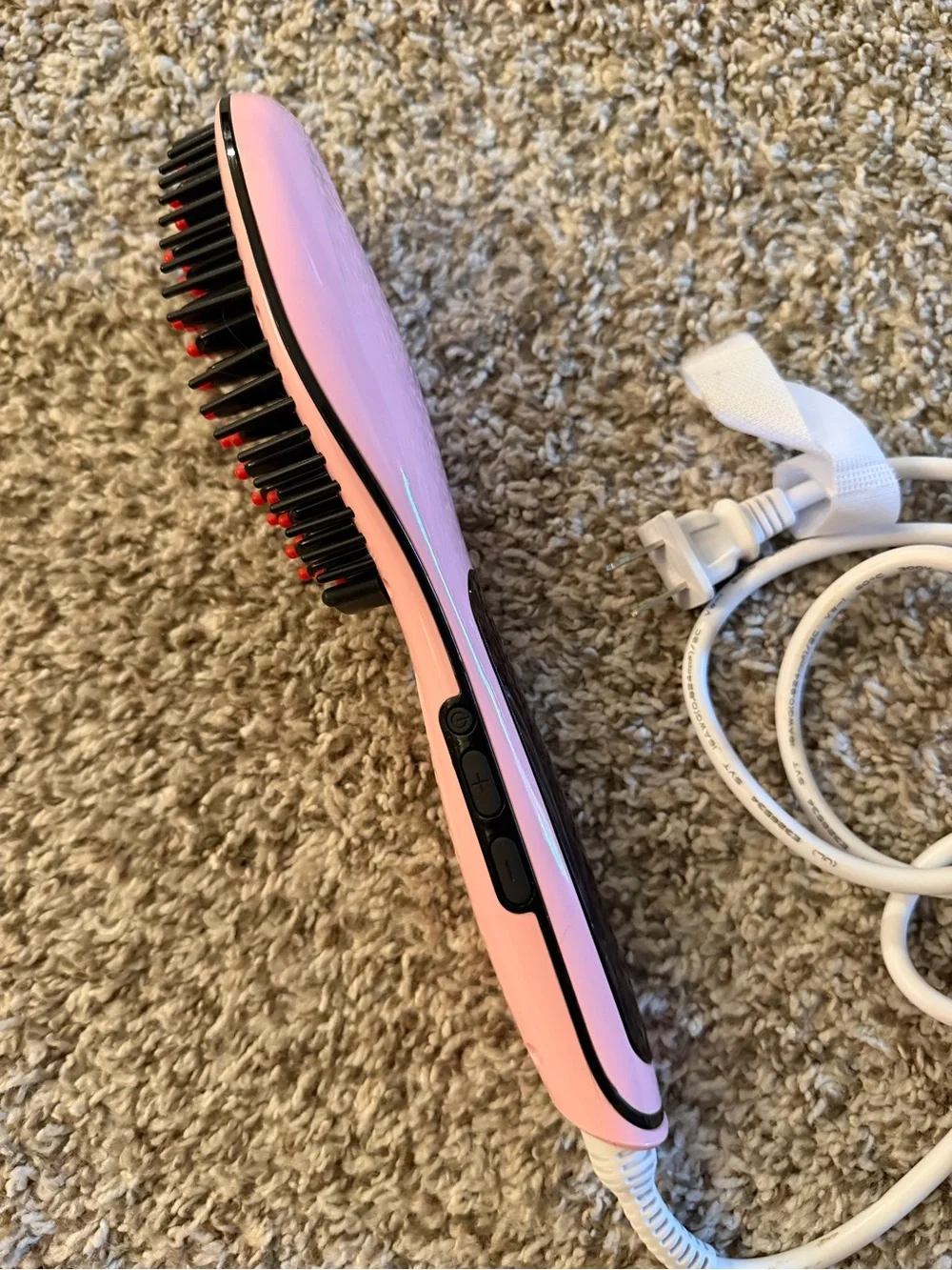 Pink AsaVea Electric Hair Straightening Brush